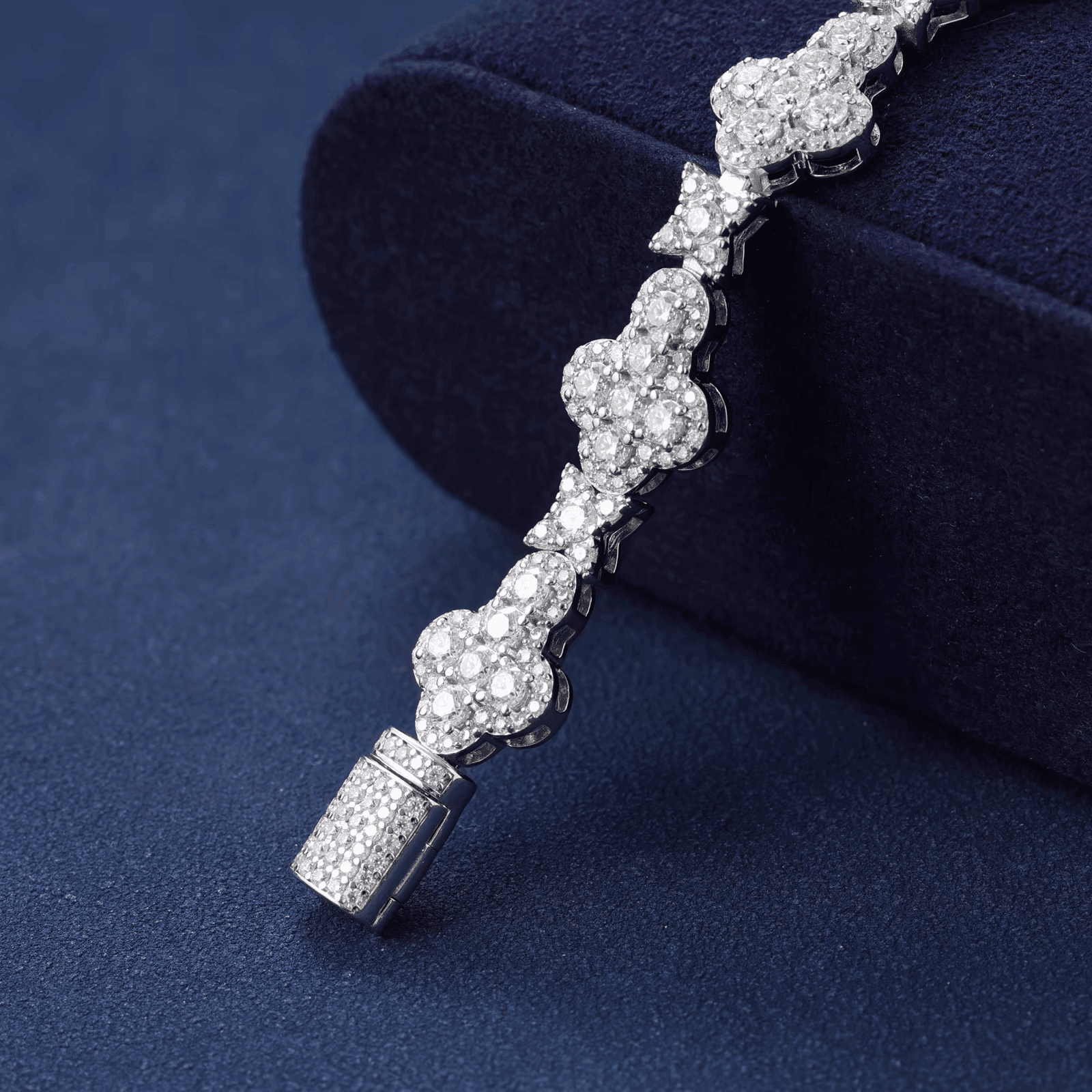 Ice Stone VVS Moissanite Cross Star Bracelet Silver