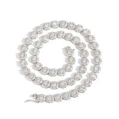 Top Icy  Hip Hop 8mm Round Diamond Tennis Necklace Full Diamond Chain Bracelet 18k Gold Plated Diamond Necklace for Women