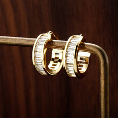 Ice Stone Hip Hop Fashion Gold Plated Women’s Stud Earrings