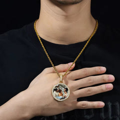 Ice Stone Hip Hop D Color Moissanite Custom Photo Pendant Necklace