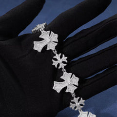 Ice Stone 18K Gold Plated Micro Pave 5A CZ Cross Bracelet