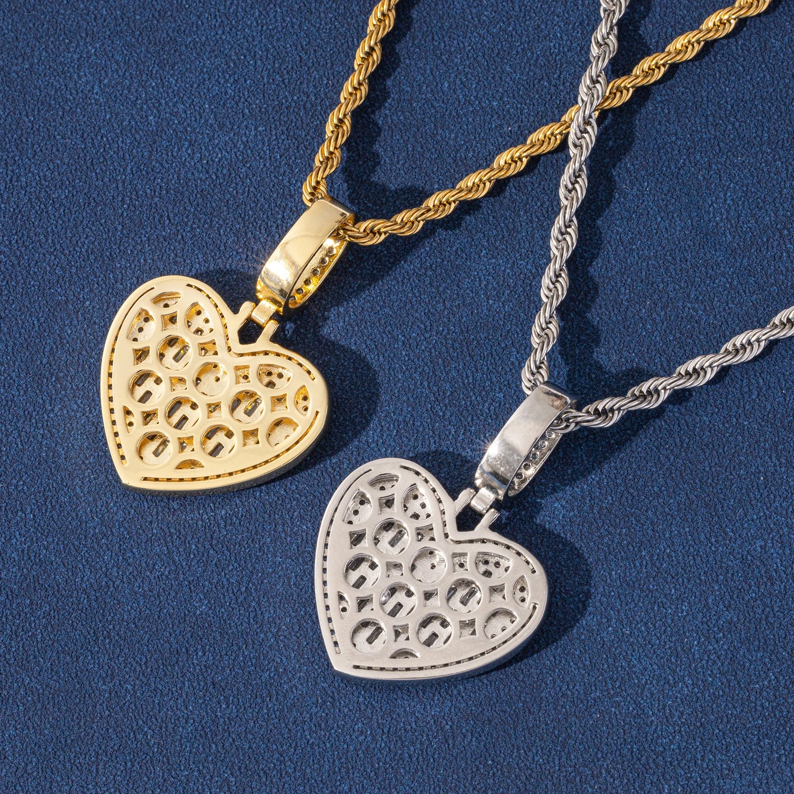 Top Icy Iced Out Baguette Heart Pendant Brass 18K Gold Plated CZ Fashion Jewelry Pendants Cute Necklace for Women