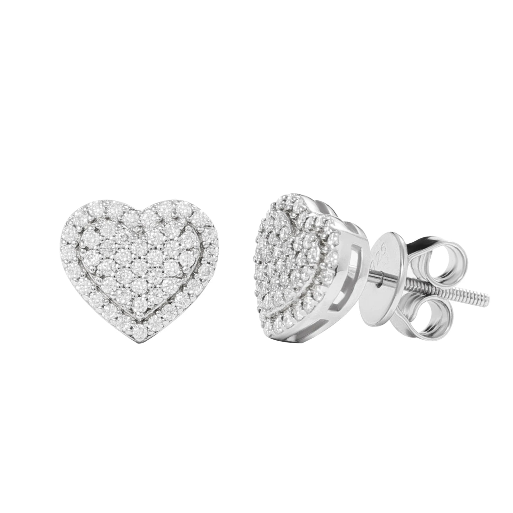 Fashion 925 Sterling Silver Round Brilliant Cut VVS D Moissanite Diamond Jewelry Heart Shape Stud Earrings Valentine's Day Gift