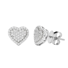 Fashion 925 Sterling Silver Round Brilliant Cut VVS D Moissanite Diamond Jewelry Heart Shape Stud Earrings Valentine's Day Gift