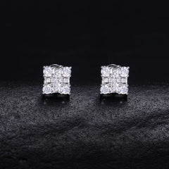 Ice Stone Trendy Men’s VVS D Moissanite Cross Stud Earrings 925