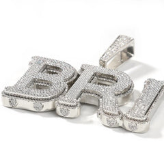 Big Size Thick Custom Name Necklace Iced Out 5A CZ 18K Gold Plated Custom Pendant Shiny Name Pendant