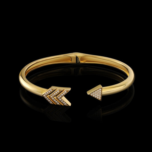 Exquisite Creative VVS D Moissanite Diamond Bangle Trendy 925 Sterling Silver Arrow Bracelet Jewelry Fashion Accessories Gift