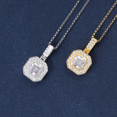 New Fashion Square Round VVS D Moissanite Diamond Pendant 925 Sterling Silver Pendant Women Jewelry Fashion Women Necklace