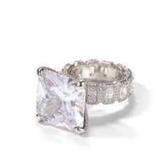 Big Diamond Fashion 2020 Gemstone Hip Hop Gold Plated Zircon Iced Out Sparking Wholesale Ring For Men Jewelry