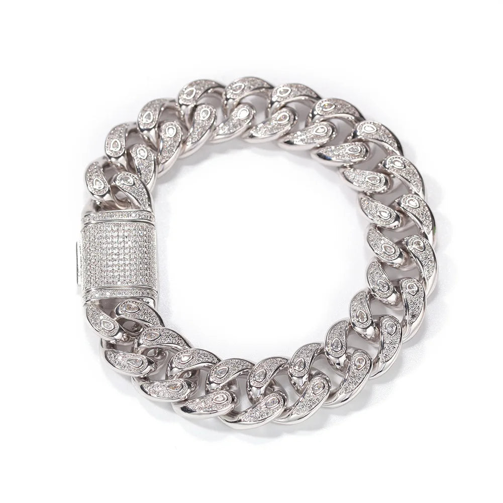 Ice Stone Gold Plated Cuban Link Bracelet