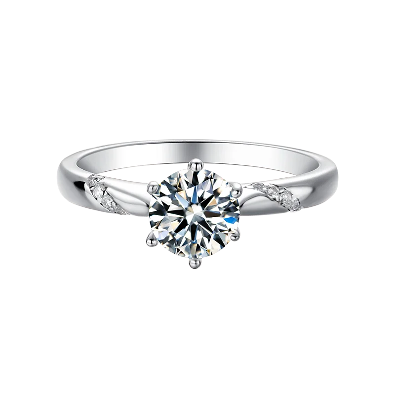 Hot Selling Diamond White DEF Color 925 Silver Moissanite Diamond Wedding Ring
