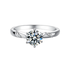 Hot Selling Diamond White DEF Color 925 Silver Moissanite Diamond Wedding Ring