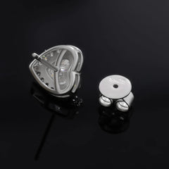 Fine Iced Out Heart Stud Earrings New Trendy 925 Sterling Sliver VVS D Moissanite Earrings Women's Popular Geometric Jewelry