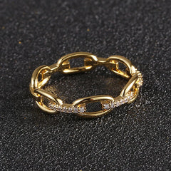 New Arrival Hip Hop Couple Ring Hot Selling Iced Out CZ Personality Unisex Ring  Rings Jewelry 18K Gold Plated