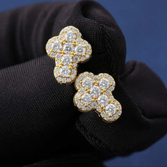 Fashion Hip Hop Jewelry VVS D Moissanite Earring Cross Iced Out Jewelry 925 Sterling Silver Stud Earrings for Gift