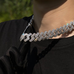 Ice Stone 18mm Mix Style Diamond Cuban Necklace