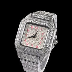 Ice Stone Hot Sale Pink Blue Square Hip Hop Watch