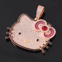 Ice Stone Fashion Women’s Cute Hello Kitty Iced Out Necklace