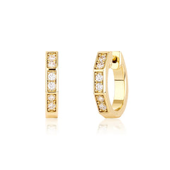 Ice Stone Hip Hop Diamond Gold Plated Micro Pave Hoop Earrings