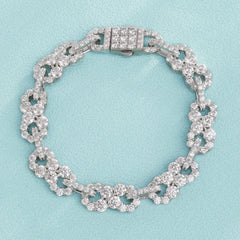 Full Diamond 10MM Infinite Cuban Chain Hip Hop Jewelry Unisex 925 Sterling Silver Bracelet Necklace Fine Jewelry