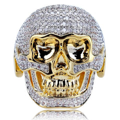 Hip hop Jewelry distribution ring personality 2019 Classic Vintage Skull Gothic Men brass zircon Punk Style bling bling Ring