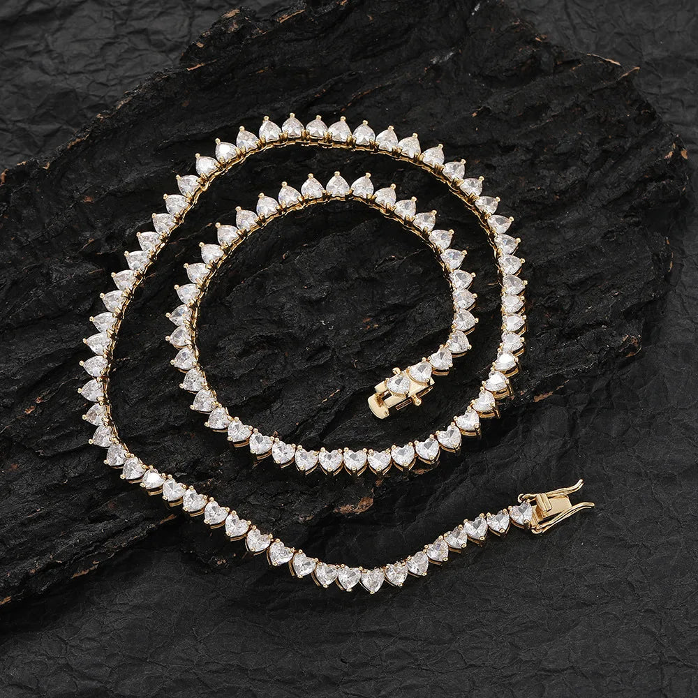 Top Icy Iced Out 3mm Multicolor Flower Tennis Chain Fashion Jewelry Necklace Brass 18K Gold Plated 3A CZ Shiny Necklace Women