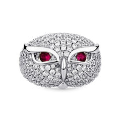 Hip Hop Hot Selling Iced Out Owl Rings Jewelry Women Fashion Rings Mens Rings