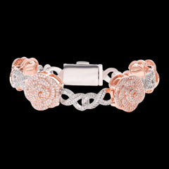 Ice Stone Infinity Rose Gold Cuban Link Zircon Hip Hop Bracelet