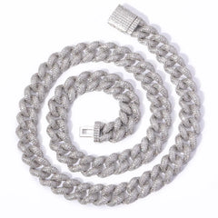 Ice Stone 12-18mm Gold Plated Miami Cuban Link Iced Out Chain