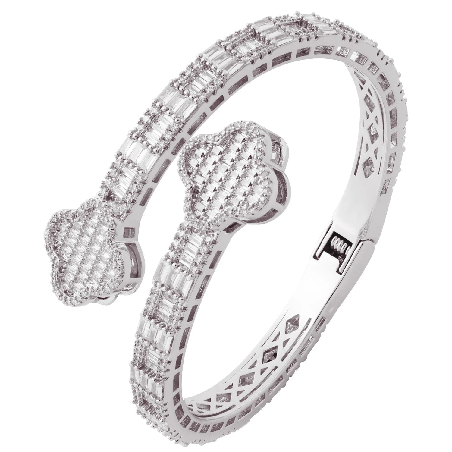 New Design Fashion Clover Jewelry Bracelets Bangles Hip Hop Women Men Bangles Sliver Gold Iced Out Jewelry