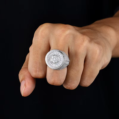 Ice Stone VVS Moissanite Micro Baguette Silver Ring