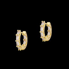 Ice Stone 14K Gold Plated 5A Zircon Hollow Circle Studs