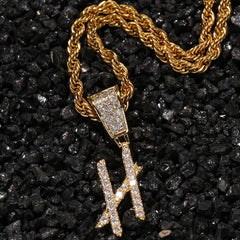 Brush Font Name Necklace Custom iced out letter pendant Chain Gift For Men and Woman HipHop Jewelry