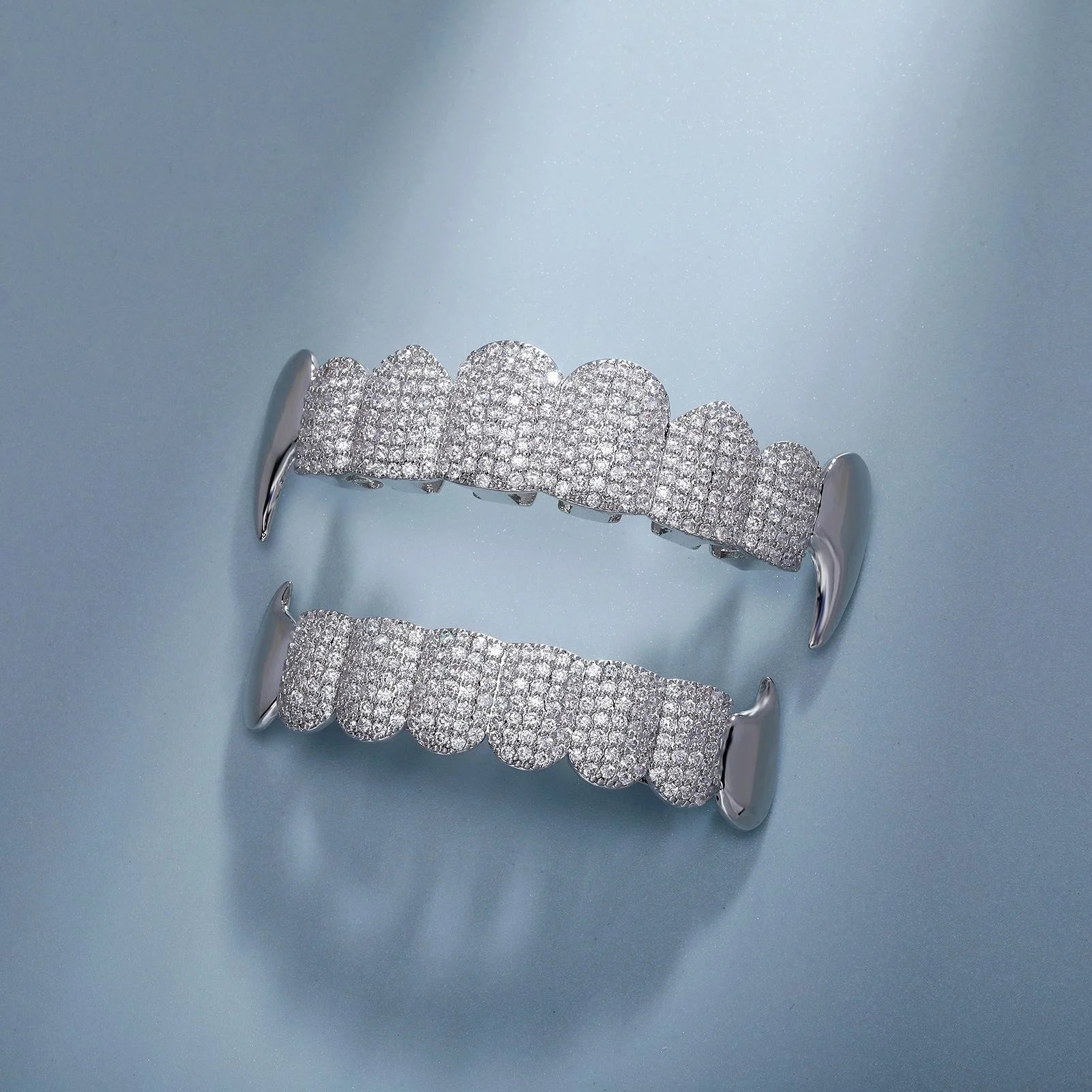 Vampire Eight Full Diamond Gold Electroplated Teeth Personalized Teeth Grills for Men Rapper Jewelry