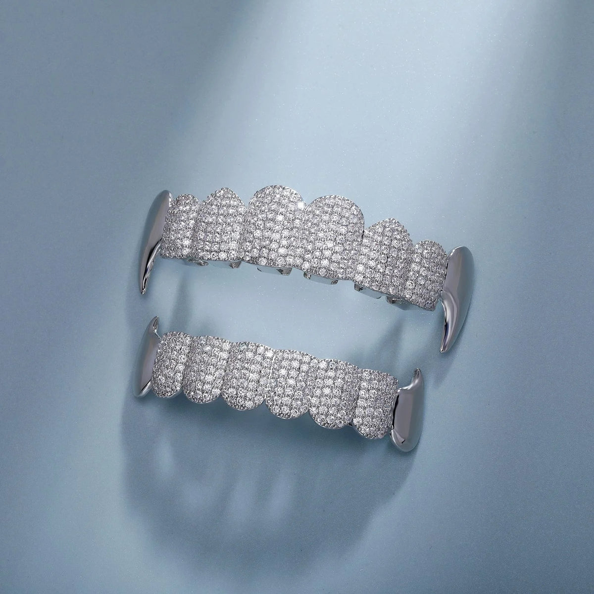 Vampire Eight Full Diamond Gold Electroplated Teeth Personalized Teeth Grills for Men Rapper Jewelry