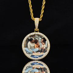 Ice Stone Hip Hop D Color Moissanite Custom Photo Pendant Necklace