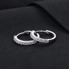 Wholesale Bling Bling 2mm 3mm 4mm Earrings 925 Sterling Silver Round Grade D Moissanite Hoop Earrings Iced Out in Round Shape