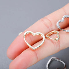 Ice Stone Fashion Silver Gold 3A CZ Heart Stud Earrings