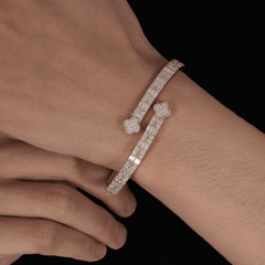 Ice Stone Four Leaf Clover VVS Moissanite Bangle