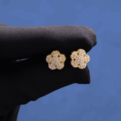 Ice Stone 3 Layer VVS Moissanite Lotus Stud Earrings