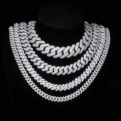 Hip Hop Fashion VVS D Moissanite Chain Iced Out 925 Sterling Silver 6mm-18mm Moissanite Cuban Bracelet Necklace Jewelry