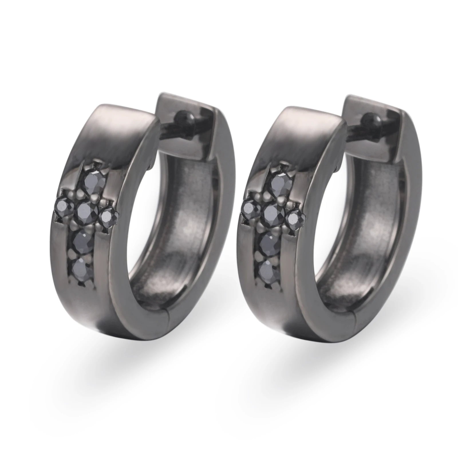 Luxury VVS Black Moissanite Cross Hoop Earrings Pass Diamond Tester Top Quality 925 Sterling Silver Cross Earrings