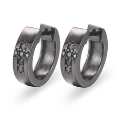 Luxury VVS Black Moissanite Cross Hoop Earrings Pass Diamond Tester Top Quality 925 Sterling Silver Cross Earrings