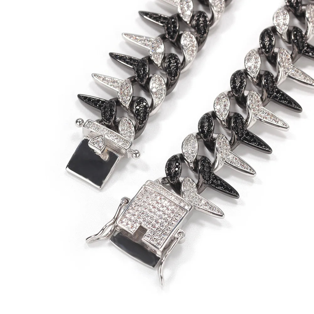 Ice Stone Two Tone Miami Cuban Bracelet