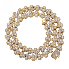 Top Icy 10mm Mechanical Style Luxury Cuban Chain Spring Clasp Man Hip Hop Necklace Iced Out Double Layer Cuban Bracelet