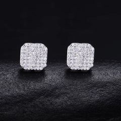 Ice Stone Trendy Luxury Waterproof 925 Silver Moissanite Cross Studs