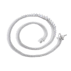 New Fashion Iced Out Tennis Chain Necklaces Hip Hop Graduated Size CZ Diamond Tennis Necklace 18K Gold Plated Women Gift