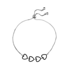 Ice Stone Simple Mix Match 14K Gold Plated Heart Bracelet