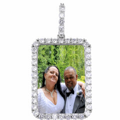 Ice Stone Personalized Rose Gold Picture Iced Out Memory Pendant