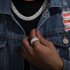 Ice Stone Luxury 0.5ct VVS1 Moissanite 2 Row Men’s Ring